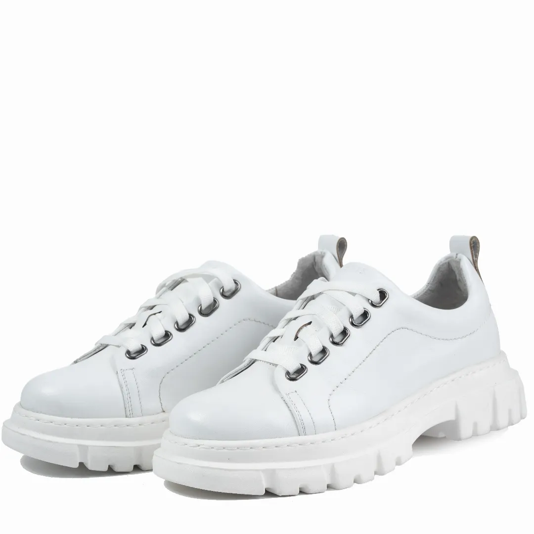 Pantofi casual dama, Glemis, piele naturala - Cod: 665, Culoare: Alb Box, Marime: 38