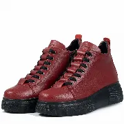 Ghete dama premium, Glemis, piele naturala - Cod: PS-asti-1135, Culoare: Visiniu Box, Marime: 36 (23.7 cm)