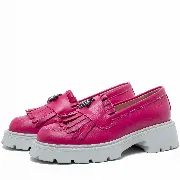 Mocasini dama, Glemis, piele naturala - Cod: 655, Culoare: Magenta, Talpa: Alba, Marime: 38