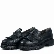 Mocasini dama, Glemis, piele naturala - Model: PS-ionela-1155, Culoare: Negru Box, Marime: 38 (25 cm)