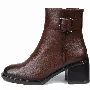 Botine dama, Glemis, piele naturala - Cod: NE-488, Culoare: Maro Inchis, Marime: 38 (24.6 cm)