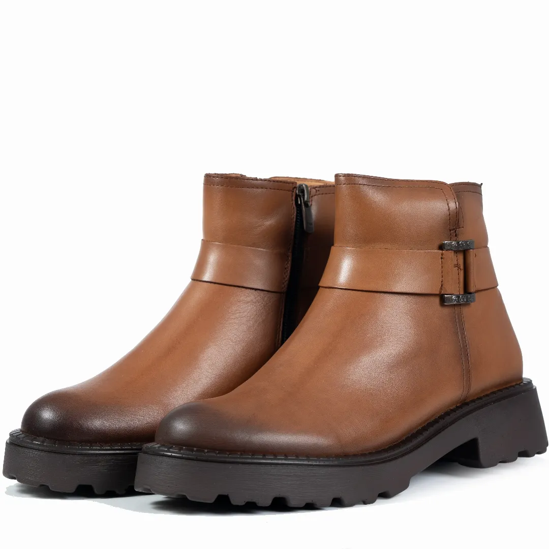 Ghete dama, Glemis, piele naturala - Cod: NE-434, Culoare: Maro Box, Marime: 38 (25.2 cm)