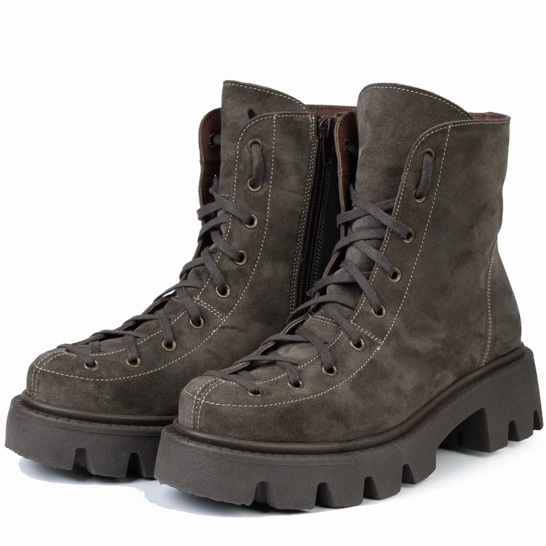 Ghete dama, Glemis, piele naturala - Cod: IB-4050, Culoare: Maro Velur, Marime: 38 (24.8 cm)