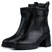 Botine dama, Glemis, piele naturala - Cod: AS-2418, Culoare: Negru Box, Marime: 38 (24.5 cm)