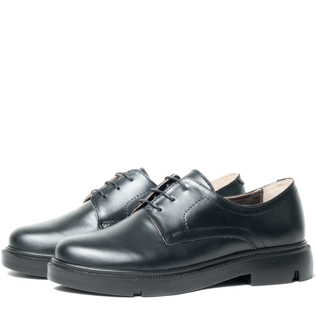 Pantofi casual unisex, Glemis, piele naturala - Model: PS-norocos-1145, Culoare: Negru Box, Marime: 37 (24.6 cm)