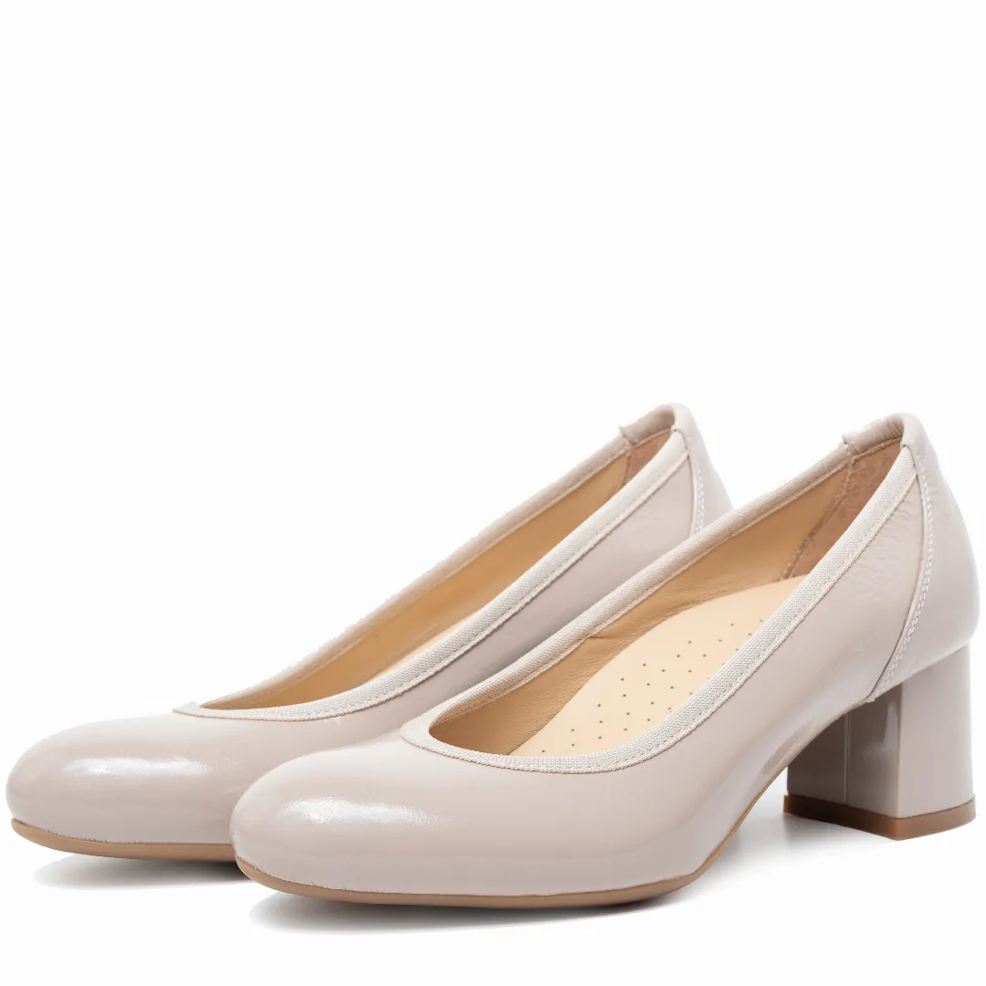 Pantofi dama eleganti, Glemis, piele naturala - Model: Siena, Culoare: Nude naplac, Marime: 38 (25 cm)