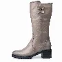 Cizme dama gamba groasa, Glemis, piele naturala - Model: GAMBA, Culoare: Taupe Box, Marime: 38 (25.2 cm)