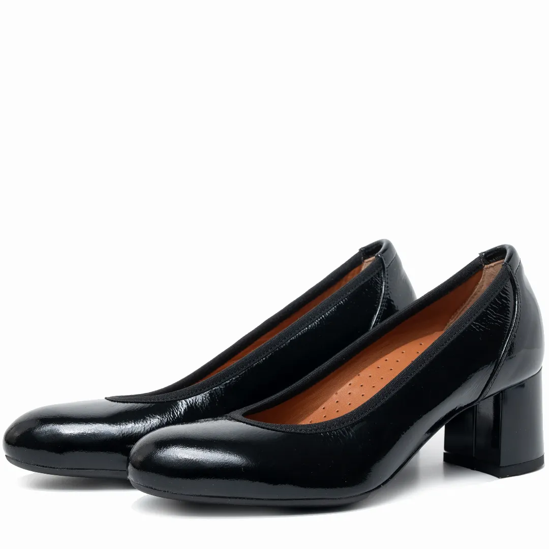 Pantofi dama eleganti, Glemis, piele naturala - Model: Siena, Culoare: Negru naplac, Marime: 38 (25 cm)