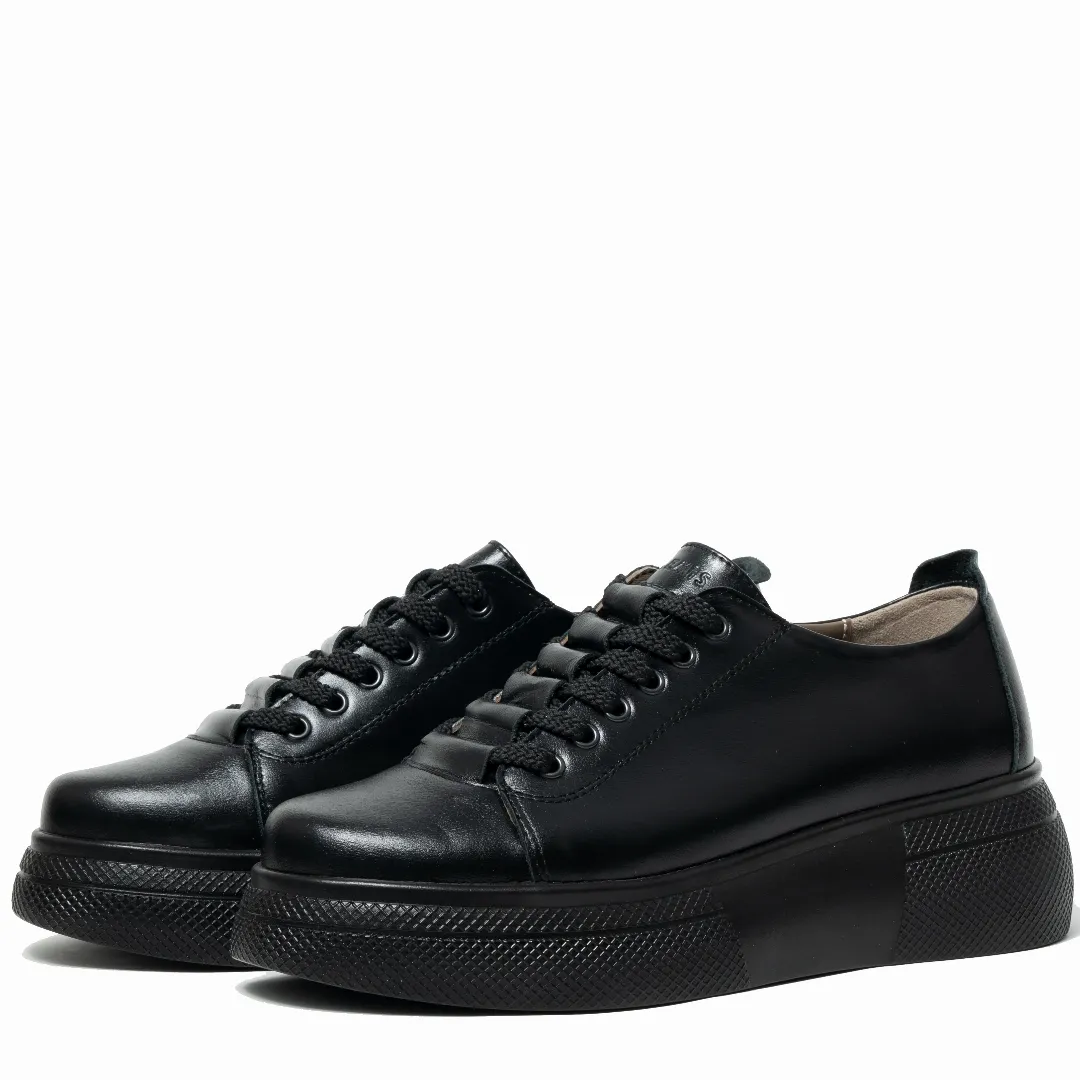 Pantofi dama premium, Glemis, piele naturala - Cod: PS-asti-1065, Culoare: Negru Box, Marime: 38 (24.9 cm)