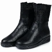 Ghete dama confort calapod lat, Glemis, piele naturala - Cod: AS-934, Culoare: Negru Box, Marime: 38 (24.4 cm)