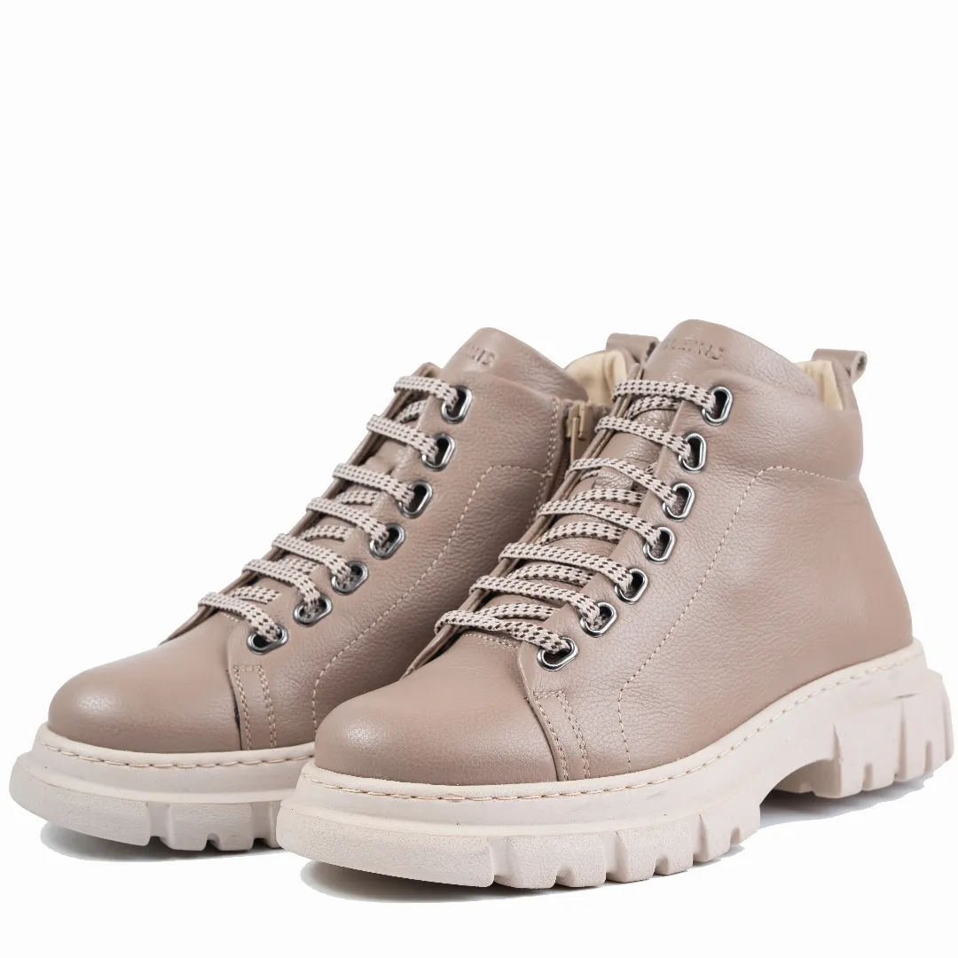 Ghete dama calapod lat, Glemis, piele naturala - Cod: Lejero, Culoare: Taupe Bizon, Marime: 38 (24.8 cm)