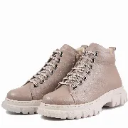 Ghete dama calapod lat, Glemis, piele naturala - Cod: Lejero, Culoare: Taupe Bizon, Marime: 38 (24.8 cm)