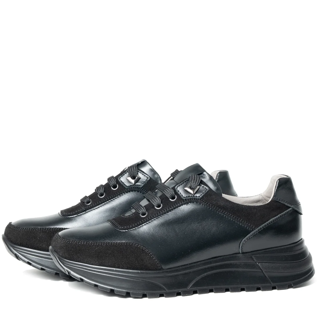 Pantofi casual dama, Glemis, piele naturala - Model: PS-bela-980, Culoare: Negru Box Velur, Marime: 38 (24.7 cm)