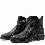 Ghete dama, Glemis, piele naturala - Cod: AS-2442, Culoare: Negru Box Lac, Marime: 38 (25.2 cm)