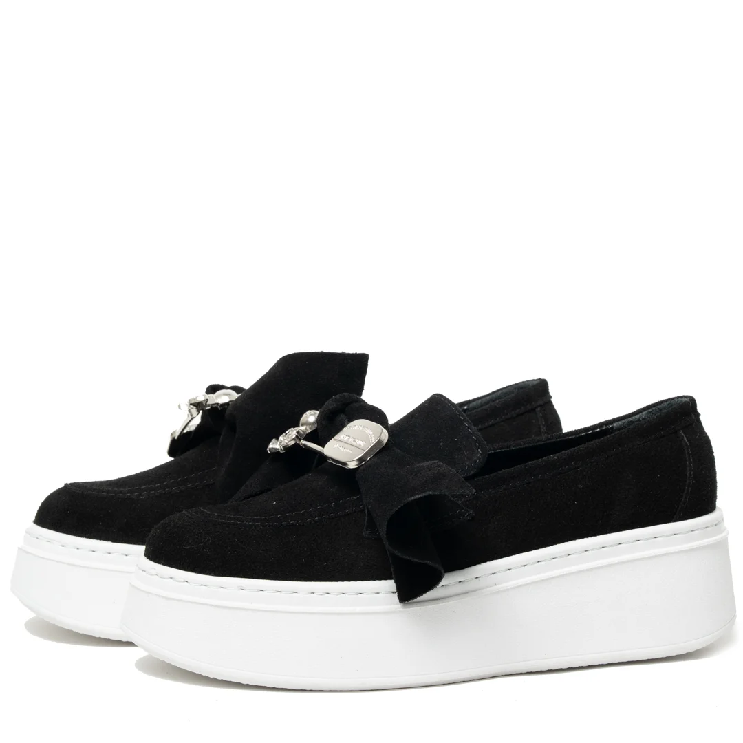 Pantofi casual dama, Glemis, piele naturala intoarsa - Model: IB-2635, Culoare: Negru, Marime: 38 (25 cm)