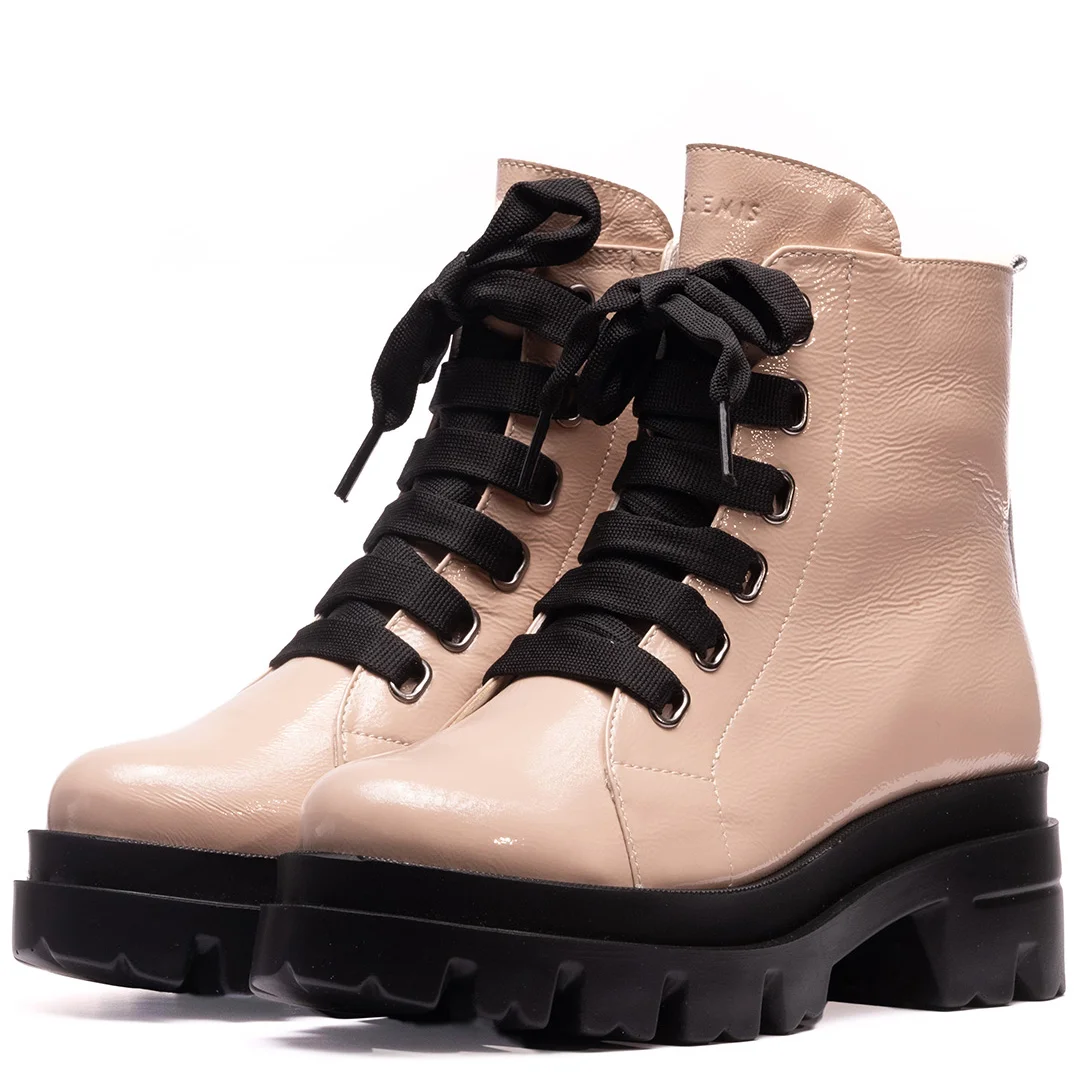 Bocanci dama, Glemis, piele naturala - Cod: PS-995, Culoare: Nude, Marime: 38