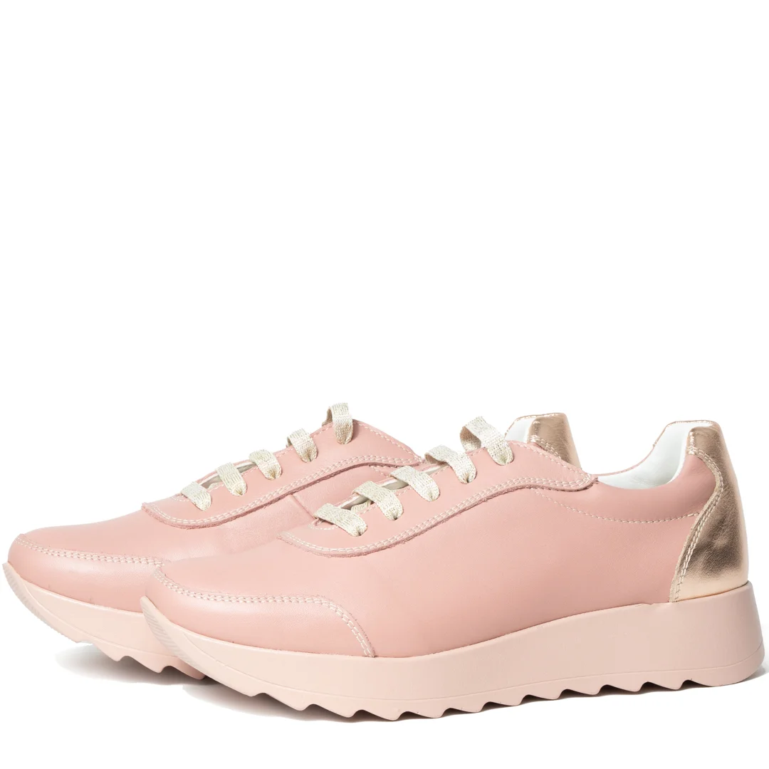 Pantofi casual dama, Glemis, piele naturala - Model: PS-vila-prn-765, Culoare: Nude Box Auriu, Marime: 39 (25.3 cm)