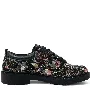 Pantofi casual dama, Glemis, piele naturala - Model: AN-1260-2, Culoare: Negru floral, Marime: 38 (24.9 cm)