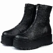 Ghete dama, Glemis, piele naturala - Cod: IB-765, Culoare: Negru Bizon, Marime: 38 (24.2 cm)