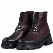 Ghete dama, Glemis, piele naturala - Cod: NE-429, Culoare: Visiniu Box, Marime: 38 (25.3 cm)