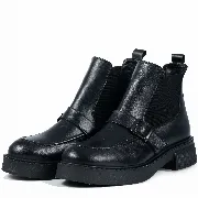 Ghete dama, Glemis, piele naturala - Cod: AS-2525-04, Culoare: Negru Box, Marime: 38 (24.9 cm)