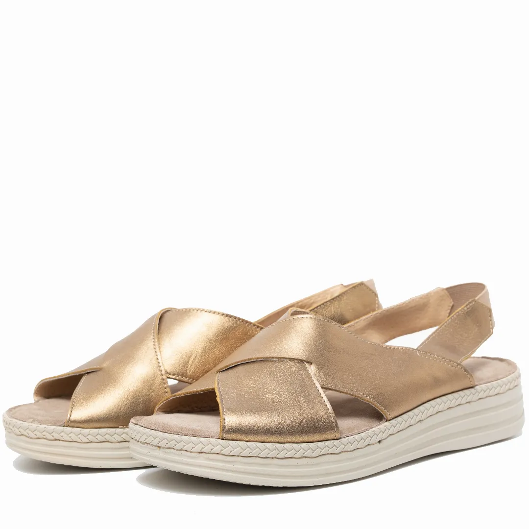 Sandale dama confort, Glemis, piele naturala - Model: Serina, Culoare: Aramiu, Marime: 38 (24.5 cm)