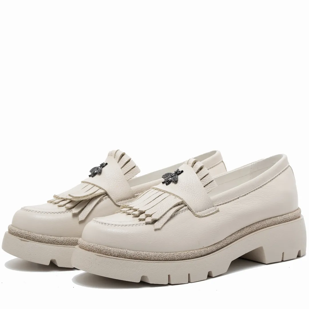 Mocasini dama, Glemis, piele naturala - Model: PS-ionela-1155, Culoare: Bej Bizon, Marime: 38 (25 cm)