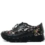 Pantofi casual dama, Glemis, piele naturala - Model: AN-1400, Culoare: Negru Floral, Marime: 38 (24.4 cm)