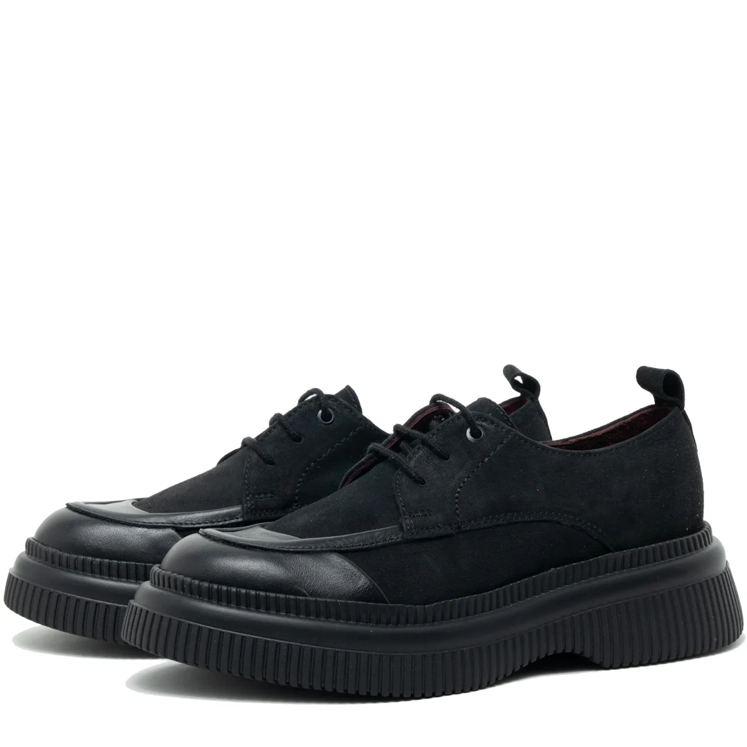 Pantofi casual dama, Glemis, piele naturala intoarsa - Model: IB-2900, Culoare: Negru, Marime: 38 (25 cm)