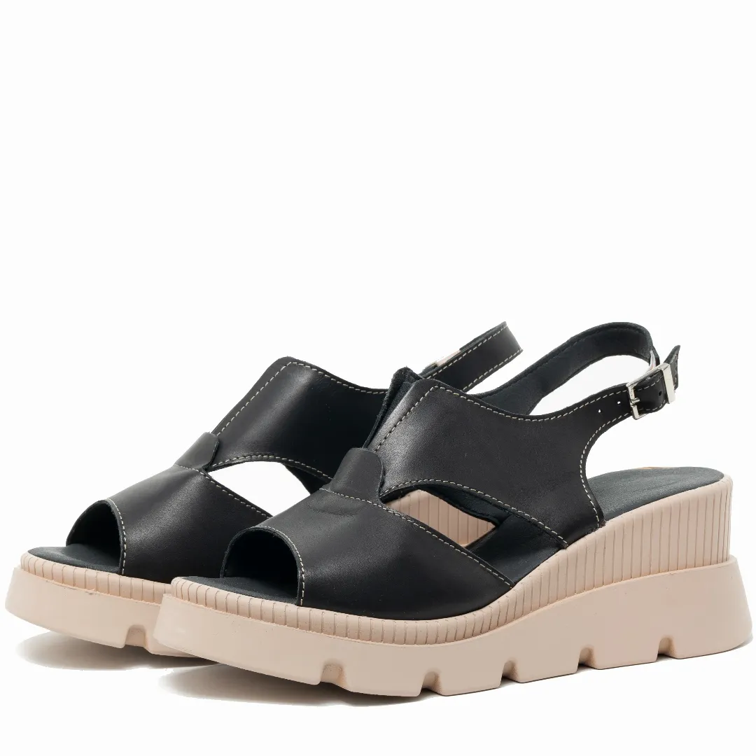 Sandale dama ortopedice, Glemis, piele naturala - Model: IB-1675, Culoare: Negru, Numar: 38