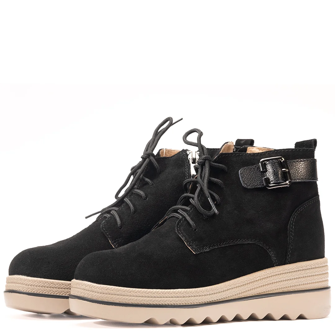 Ghete dama, Voguer, piele naturala intoarsa - Colectie: Cosmopolitan Chic, Culoare: Negru, Marime: 37