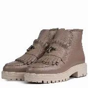 Ghete dama calapod normal, Glemis, piele naturala - Model: Stupina, Culoare: Taupe Bizon, Marime: 38 (25 cm)