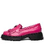 Mocasini dama, Glemis, piele naturala - Cod: 655, Culoare: Magenta, Talpa: Neagra, Marime: 38