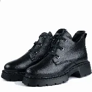 Ghete dama calapod lat, Glemis, piele naturala - Cod: AS-2462, Culoare: Negru Box, Marime: 38 (25.2 cm)