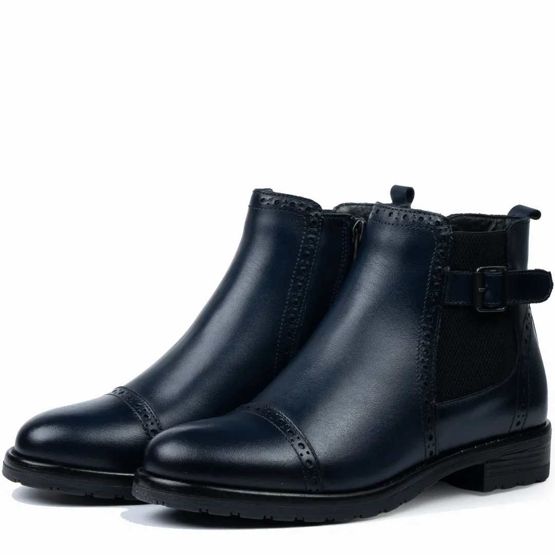 Ghete dama, Glemis, piele naturala - Cod: AS-2445, Culoare: Blue Box, Marime: 38 (25.2 cm)