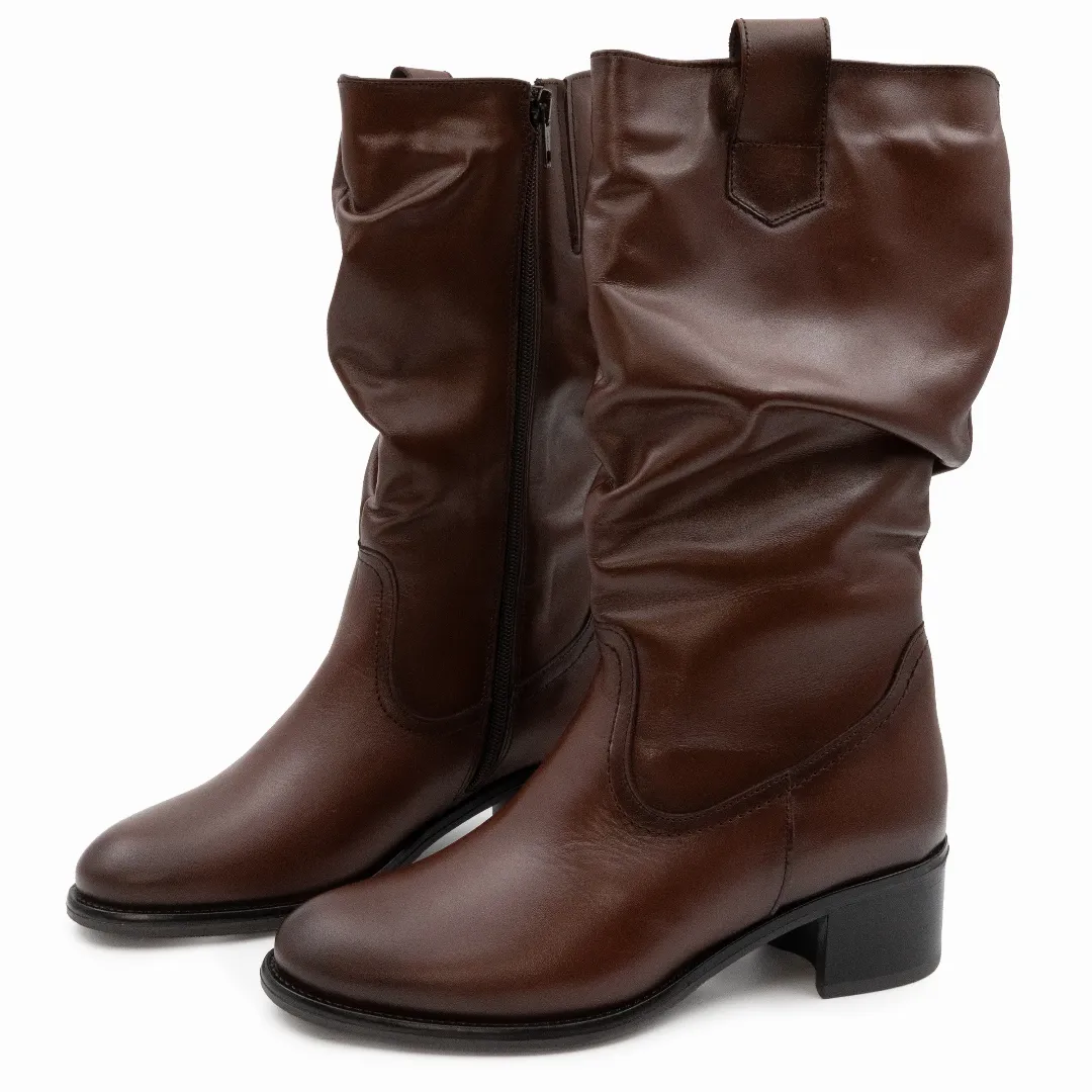 Cizme dama, Glemis, piele naturala - Cod: AS-4121-2, Culoare: Maro Box, Marime: 38 (25.4 cm)