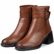 Botine dama, Glemis, piele naturala - Cod: NE-488, Culoare: Maro Deschis, Marime: 40 (26 cm)