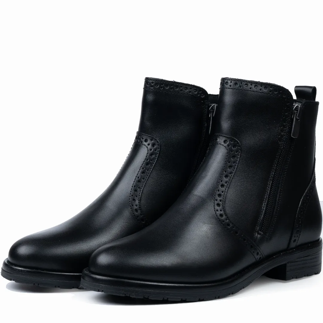 Ghete dama, Glemis, piele naturala - Cod: AS-2442, Culoare: Negru Box, Marime: 38 (25.2 cm)