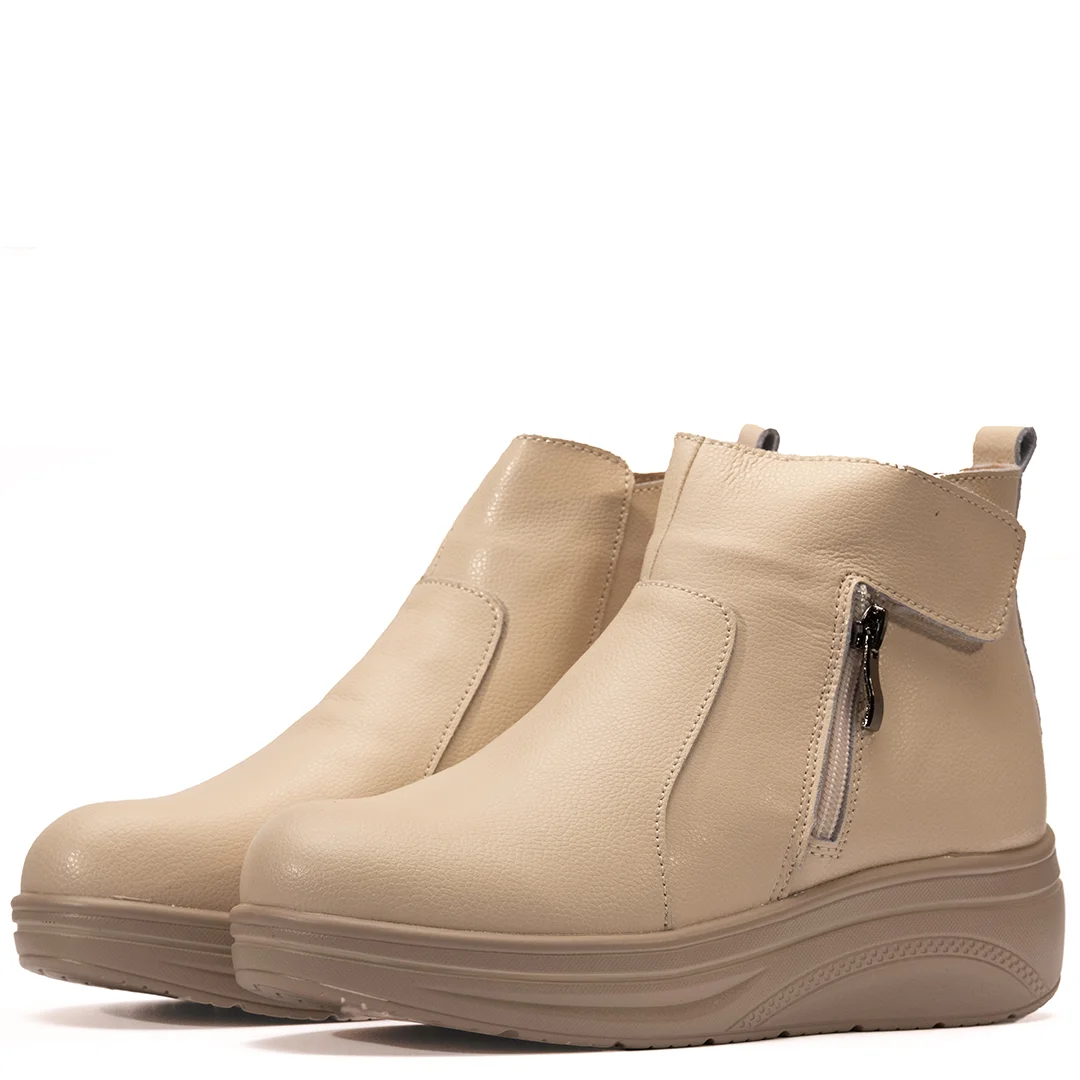 Ghete dama, Voguer, piele naturala - Colectie: Urban Muse, Culoare: Bej, Marime: 40