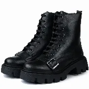 Ghete dama, Glemis, piele naturala - Cod: NE-360, Culoare: Negru Box, Marime: 38 (24.7 cm)