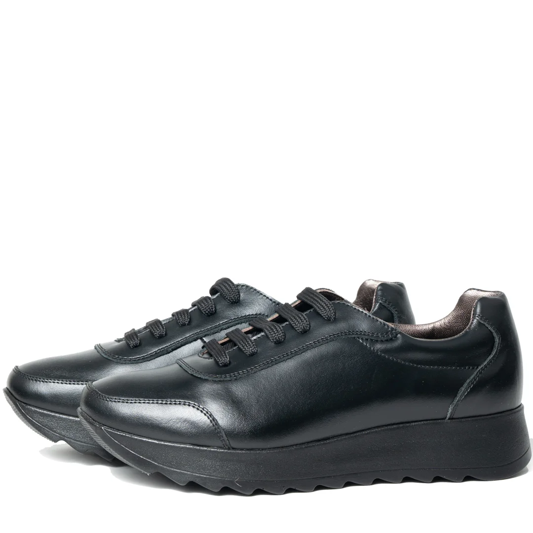 Pantofi casual dama, Glemis, piele naturala - Model: PS-vila-prn-765, Culoare: Negru Box, Marime: 38 (24.7 cm)