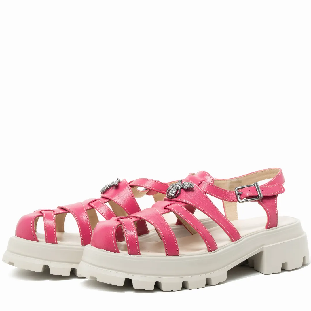 Sandale dama, Glemis, piele naturala - Model: IB-10060, Culoare: Roz, Numar: 38