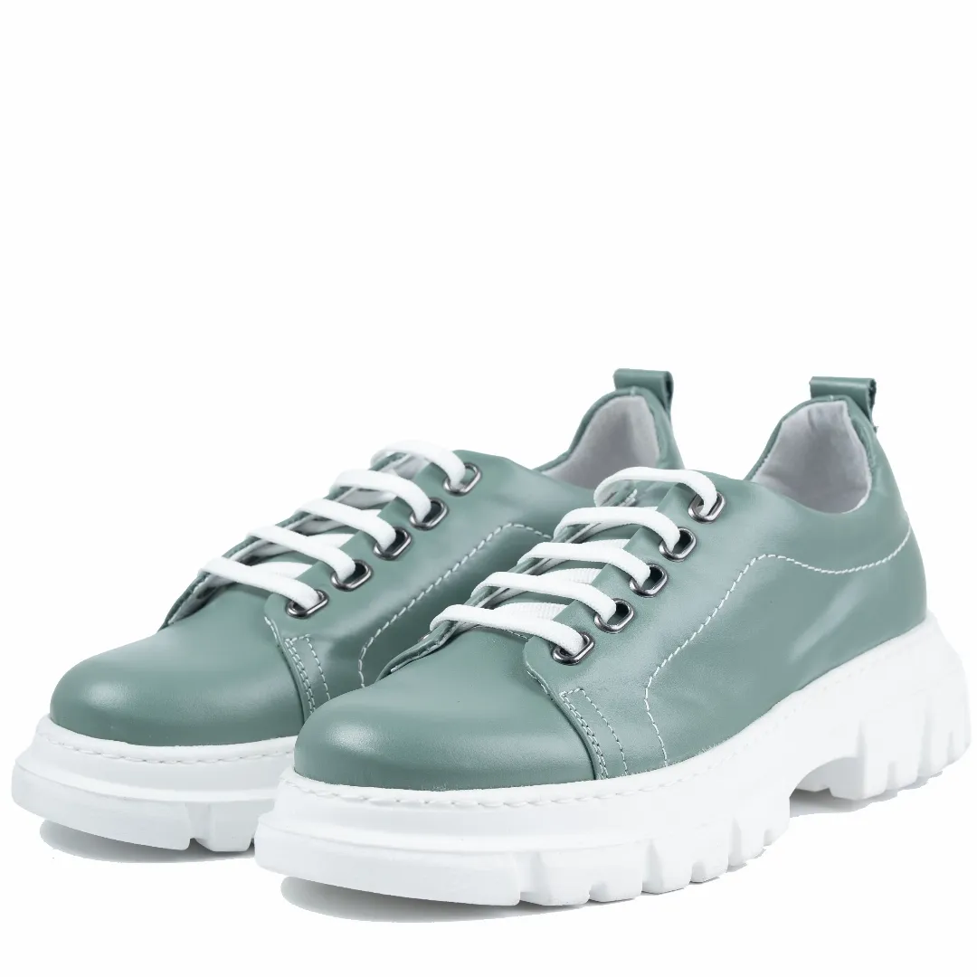 Pantofi casual dama, Glemis, piele naturala - Cod: 665, Culoare: Verde, Marime: 38