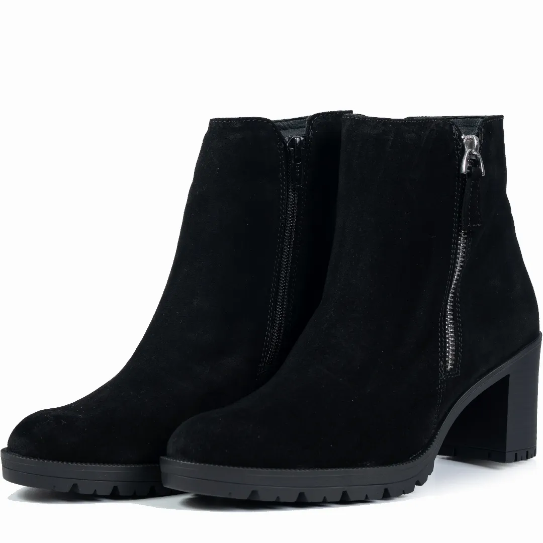 Ghete dama clasic, Glemis, piele naturala - Cod: PS-athena-160, Culoare: Negru Velur, Marime: 38 (24.6 cm)