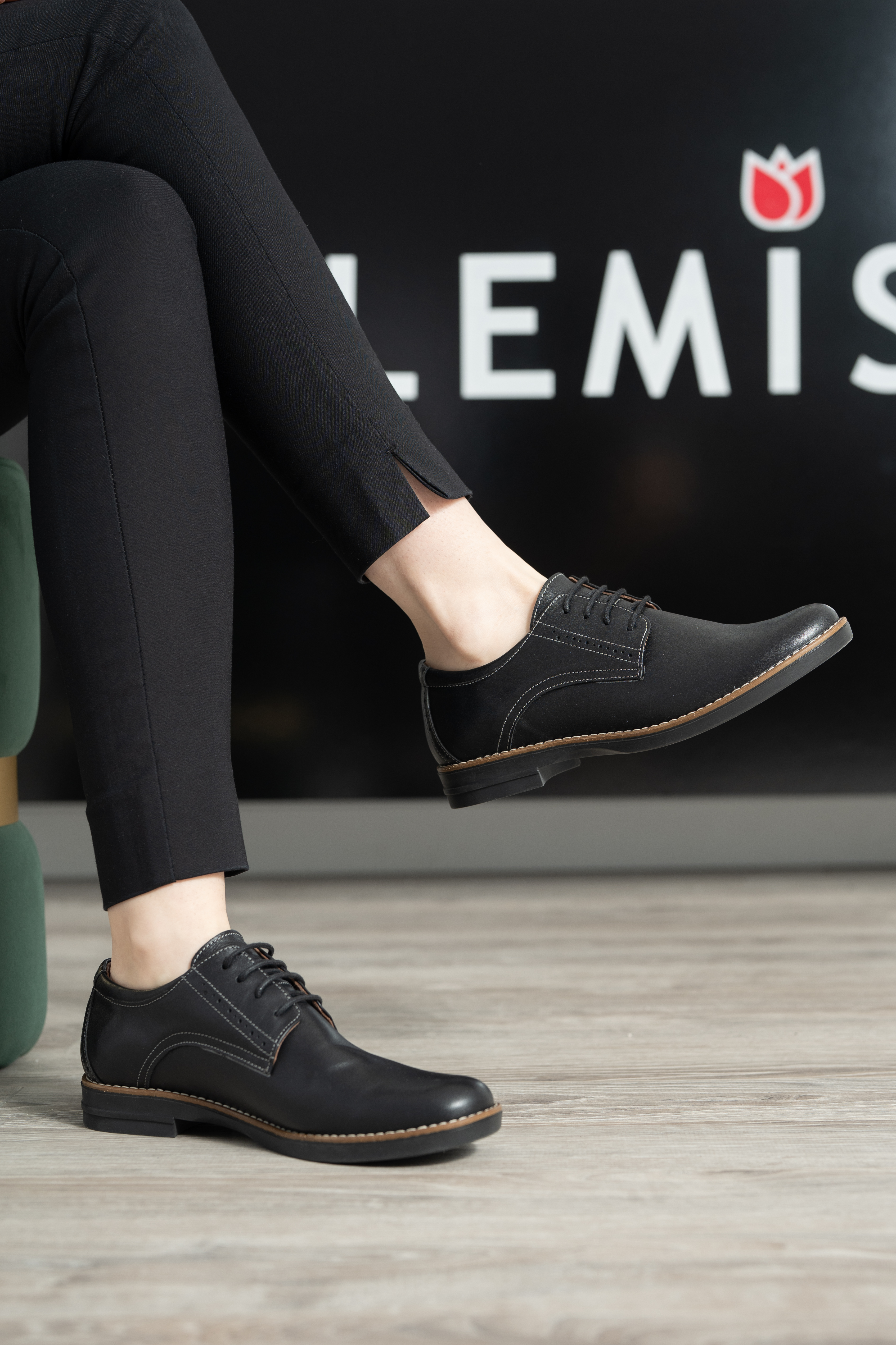 Pantofi casual dama, Glemis, piele naturala - Model: AN-1240-K, Culoare: Negru, Marime: 38 (24.7 cm)