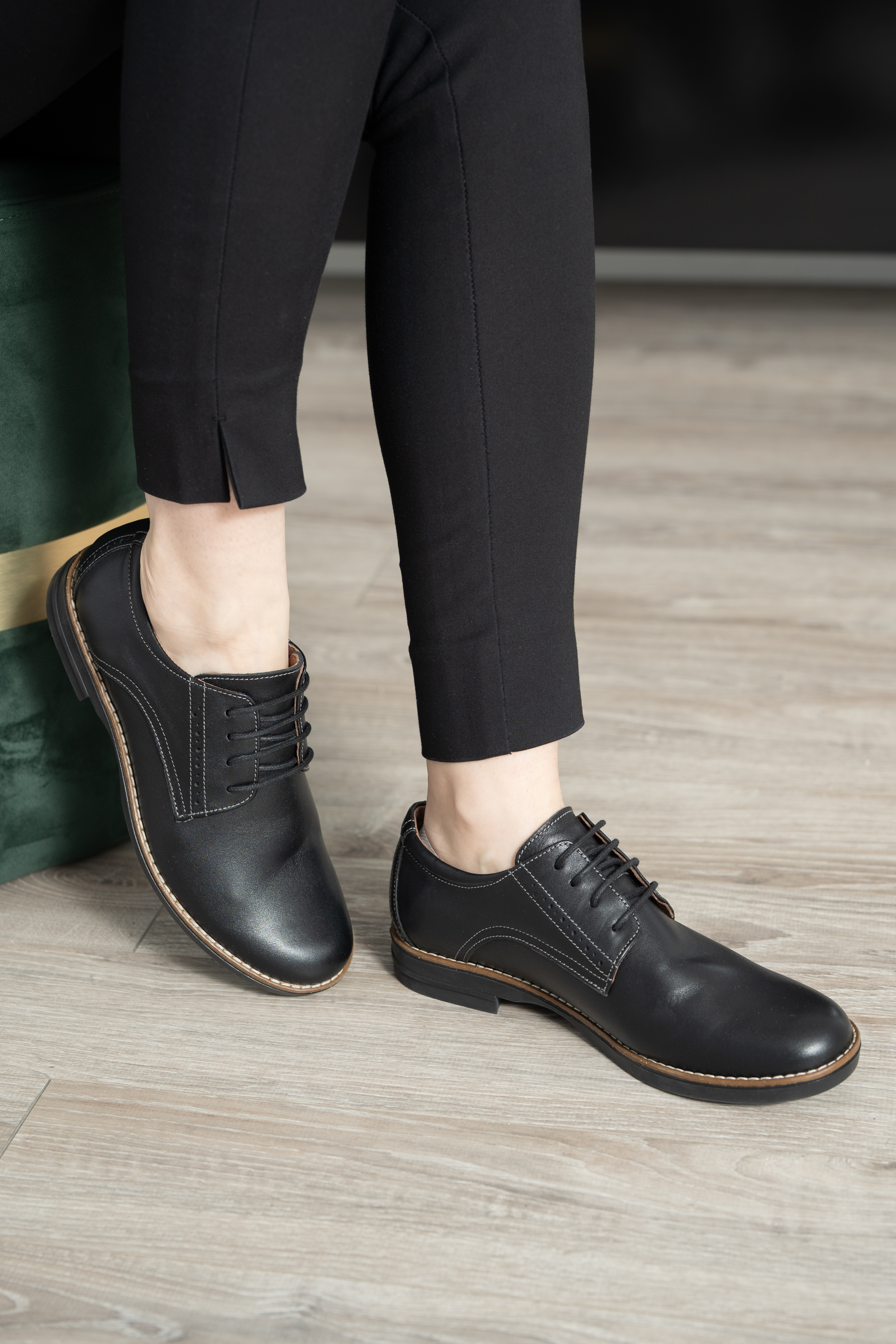 Pantofi casual dama, Glemis, piele naturala - Model: AN-1240-K, Culoare: Negru, Marime: 38 (24.7 cm)