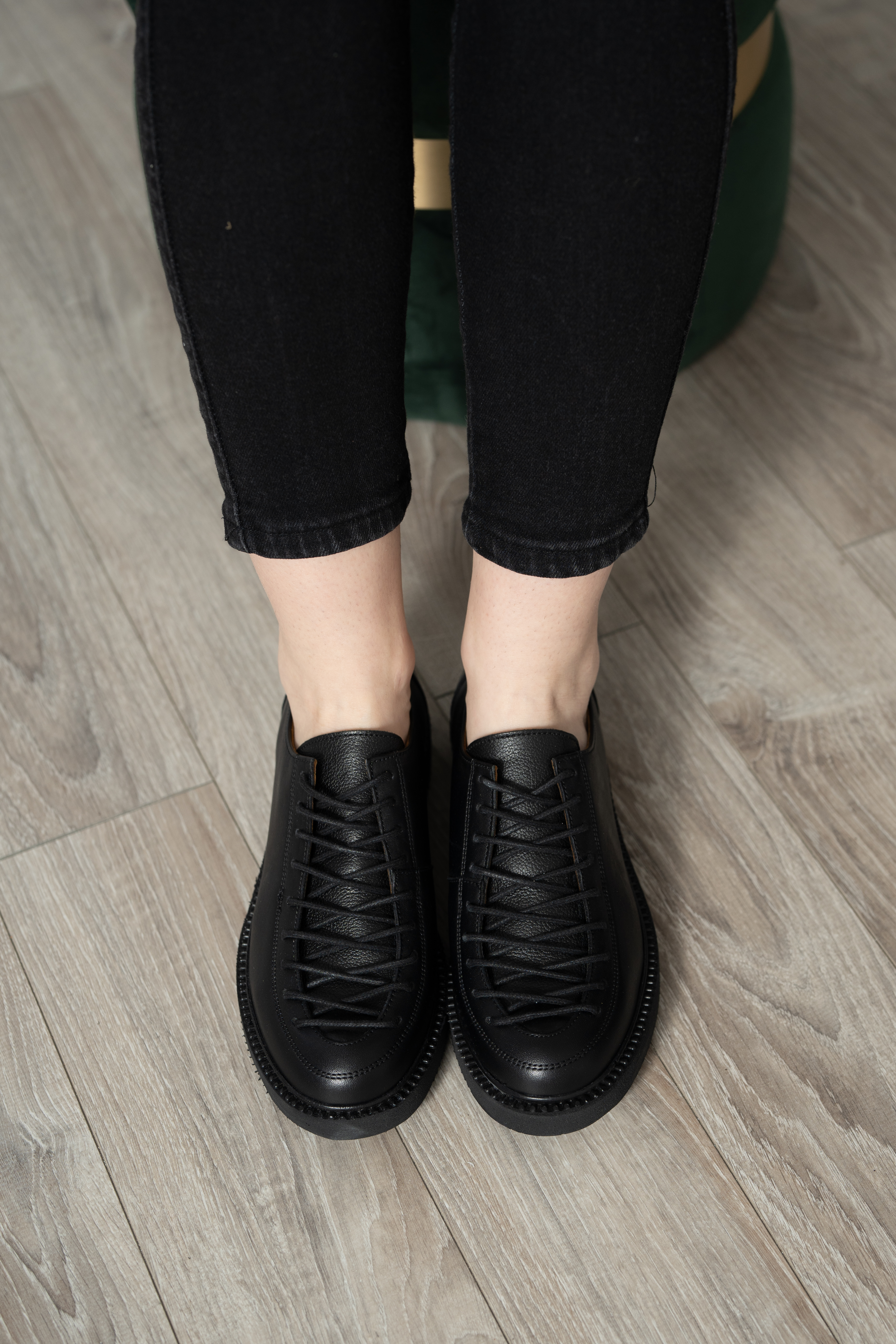Pantofi casual dama, Glemis, piele naturala - Model: AN-1405-1, Culoare: Negru, Marime: 38 (24.6 cm)