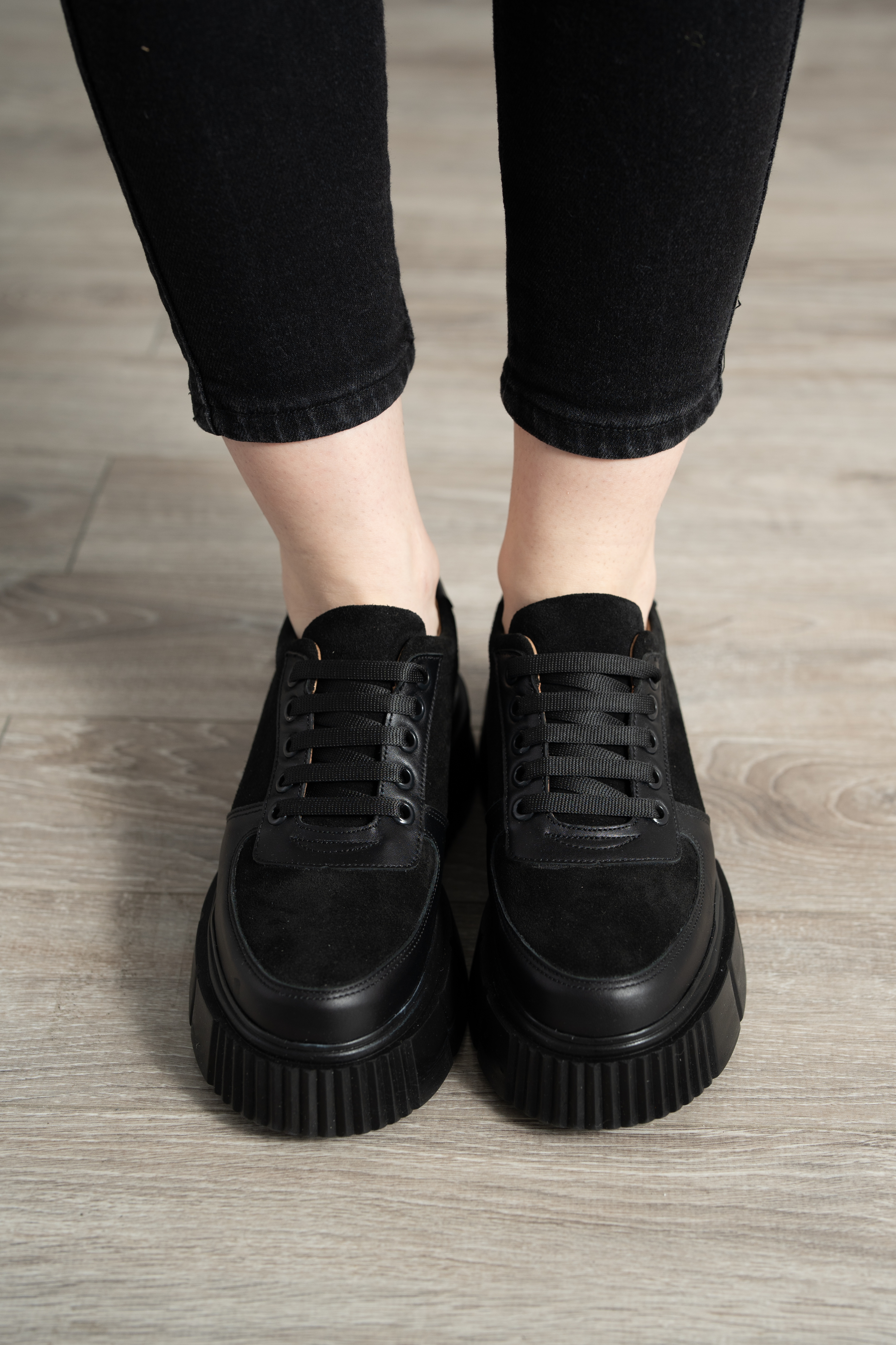 Pantofi casual dama, Glemis, piele naturala - Model: AN-1475, Culoare: Negru Velur, Marime: 40 (26.1 cm)