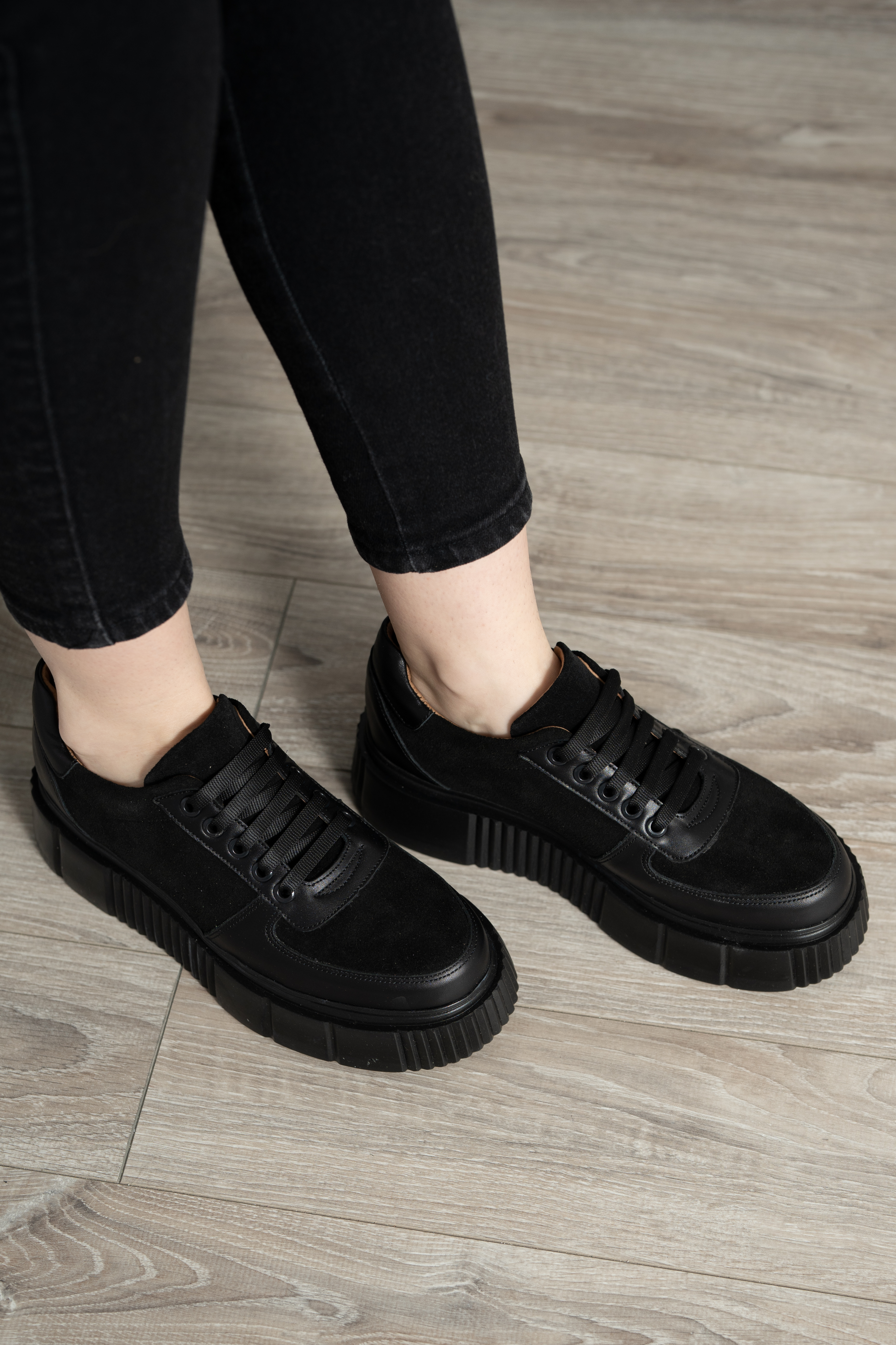 Pantofi casual dama, Glemis, piele naturala - Model: AN-1475, Culoare: Negru Velur, Marime: 40 (26.1 cm)