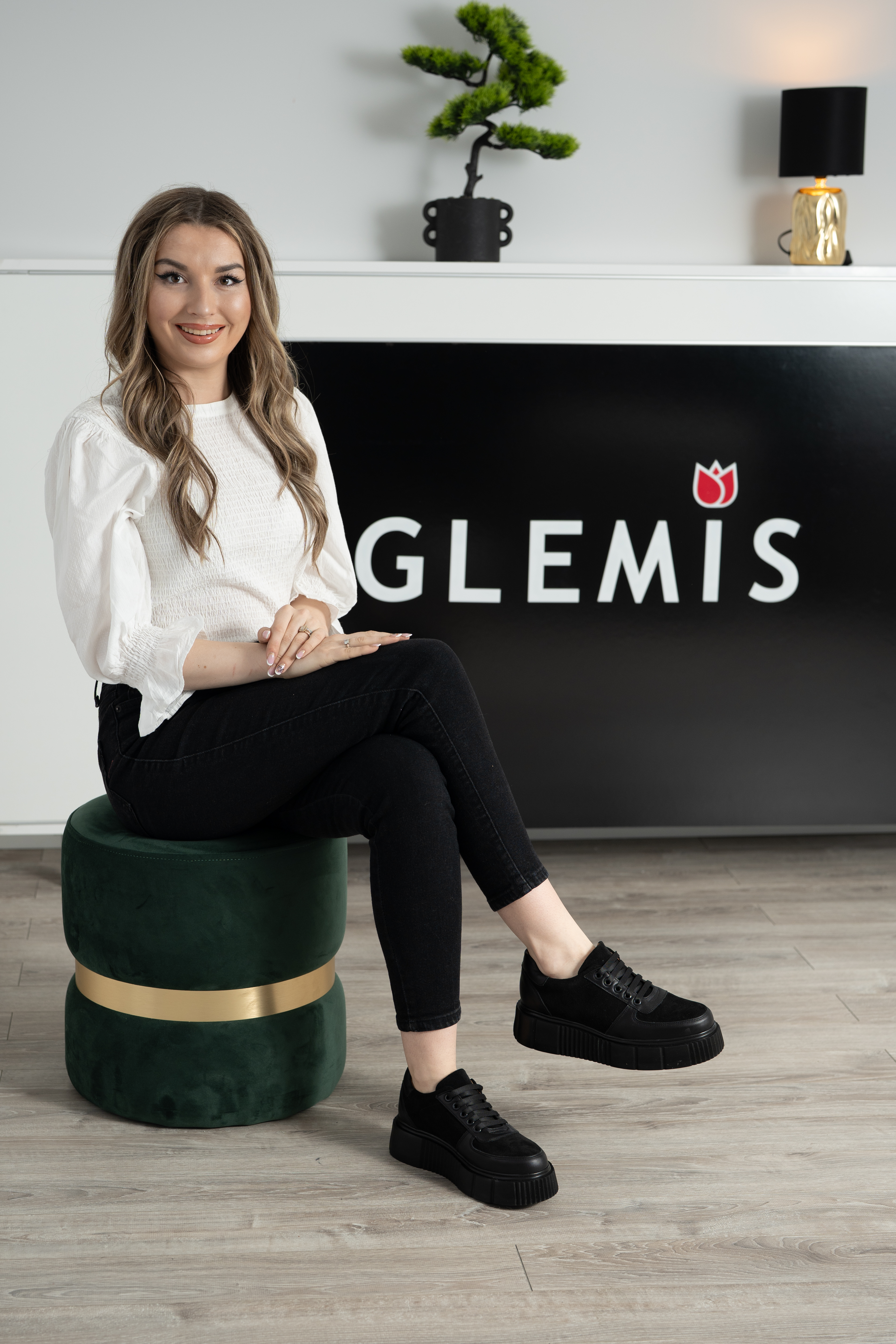Pantofi casual dama, Glemis, piele naturala - Model: AN-1475, Culoare: Negru Velur, Marime: 40 (26.1 cm)